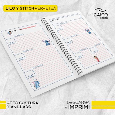 Perpetua - Lilo y Stitch agenda perpetua para imprimir